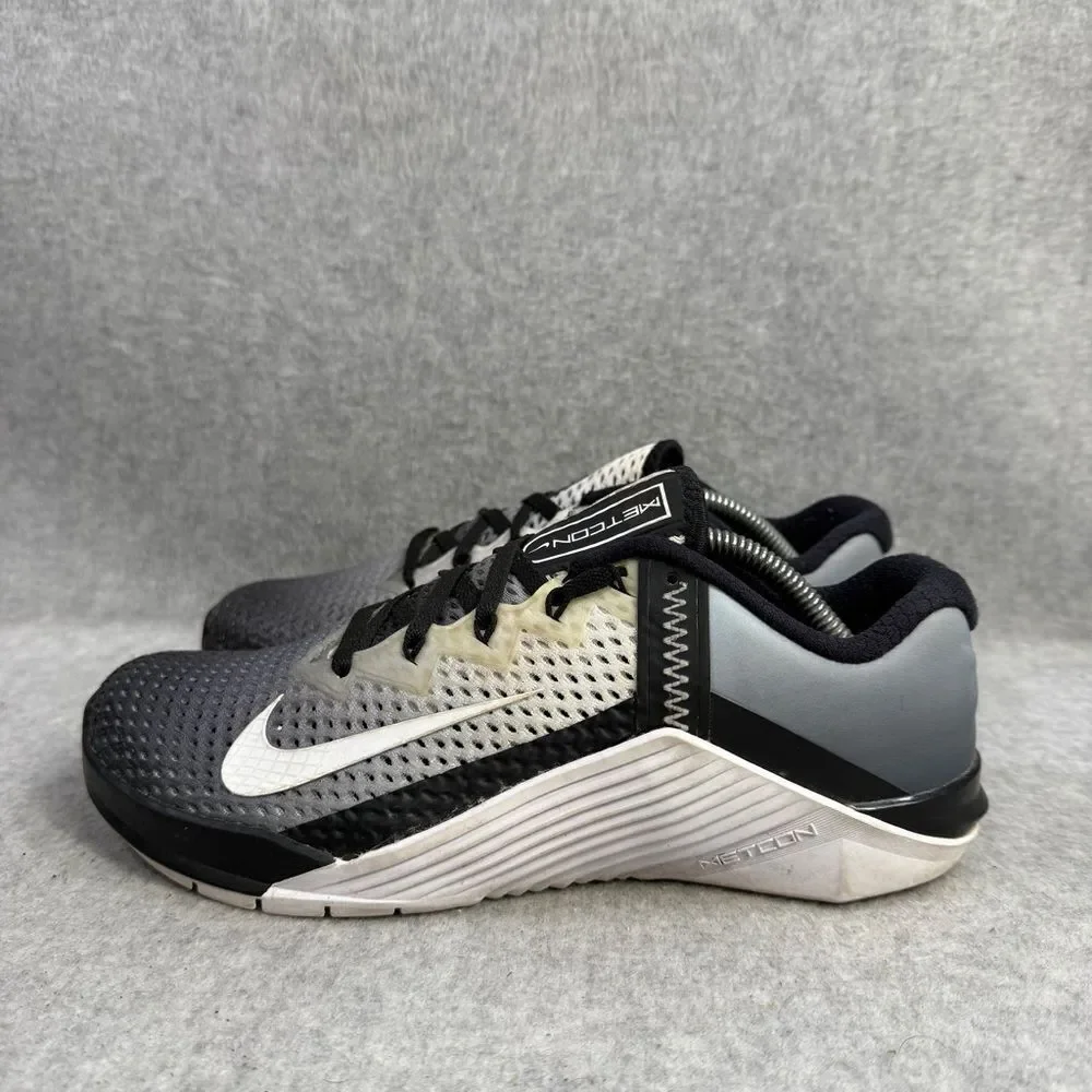 Nike Shoes Womens Size 7 Metcon 6‎ Black White Crossfit Workout Running Sneakers